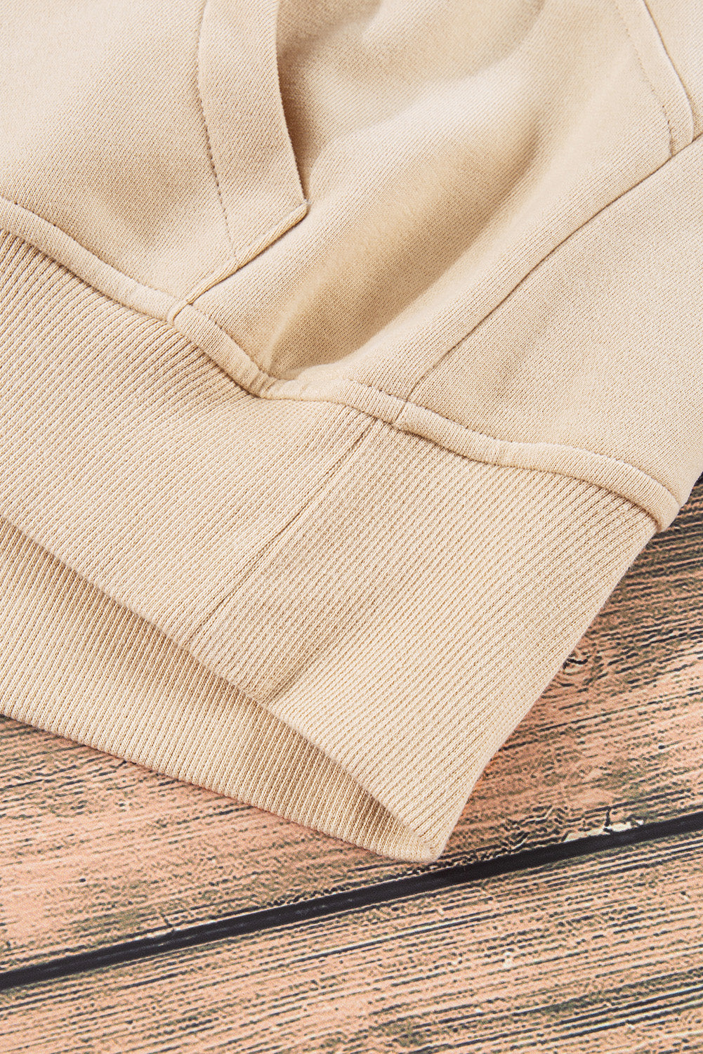 Brown Fleece Lined Zip Up Stand Collar Thumbhole Sleeve Sweatshirt