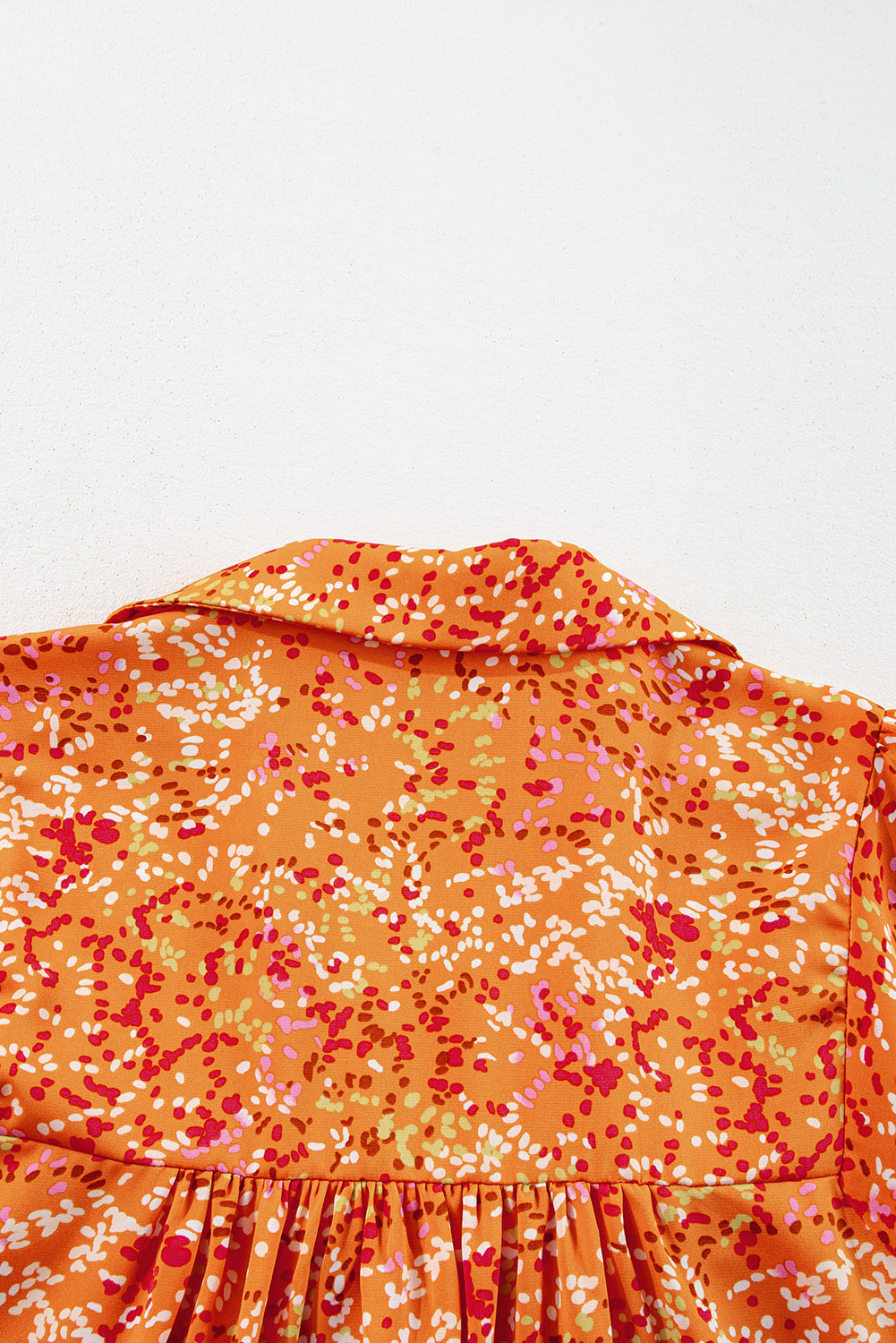 Bonbon Abstract Print Collared V Neck Babydoll Blouse