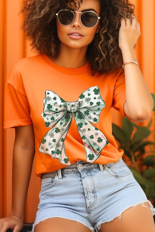 St Patrick's Day Coquette Bow Graphic Tee
