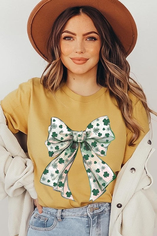 St Patrick's Day Coquette Bow Graphic Tee