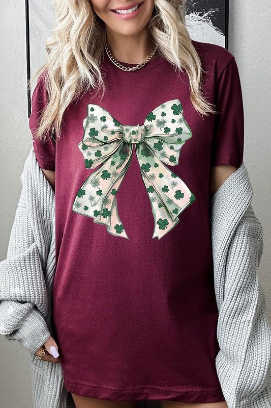 St Patrick's Day Coquette Bow Graphic Tee