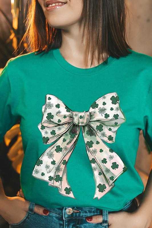 St Patrick's Day Coquette Bow Graphic Tee