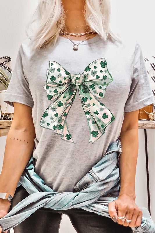 St Patrick's Day Coquette Bow Graphic Tee