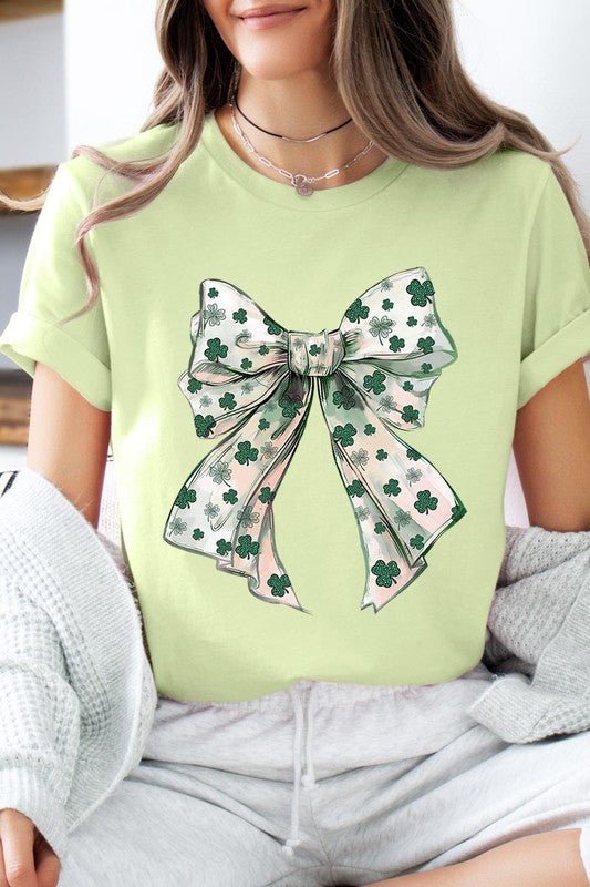St Patrick's Day Coquette Bow Graphic Tee