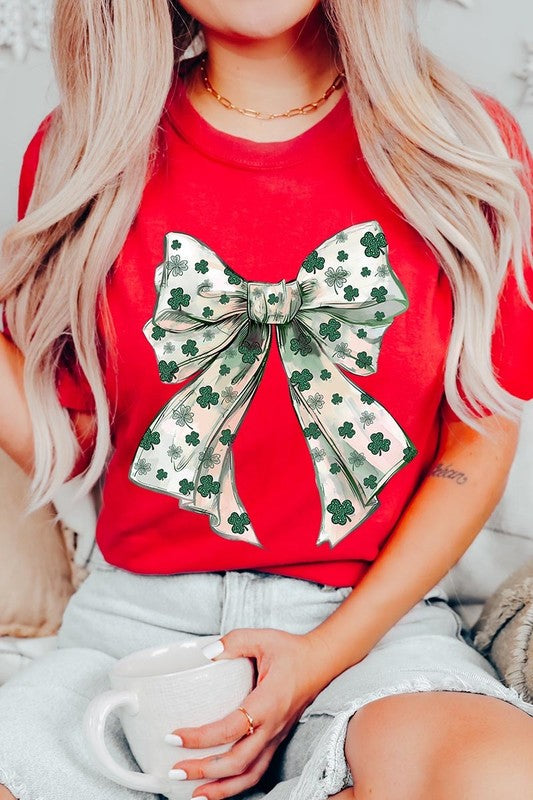 St Patrick's Day Coquette Bow Graphic Tee
