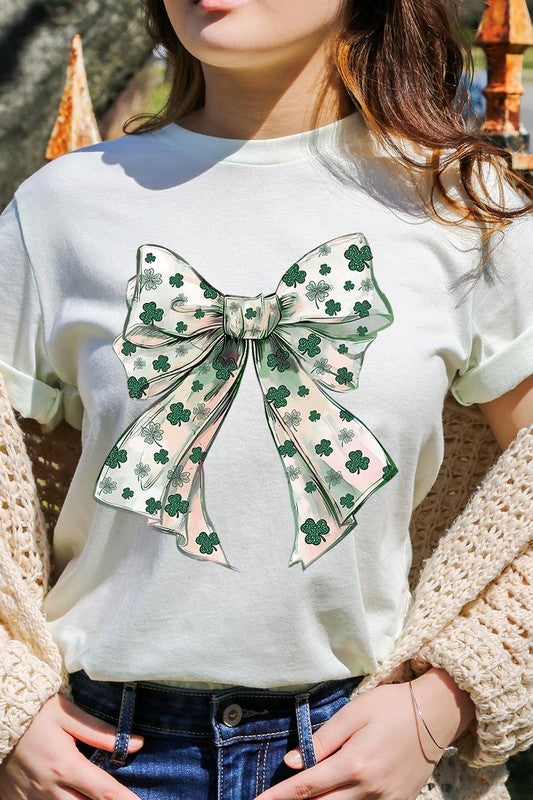 St Patrick's Day Coquette Bow Graphic Tee