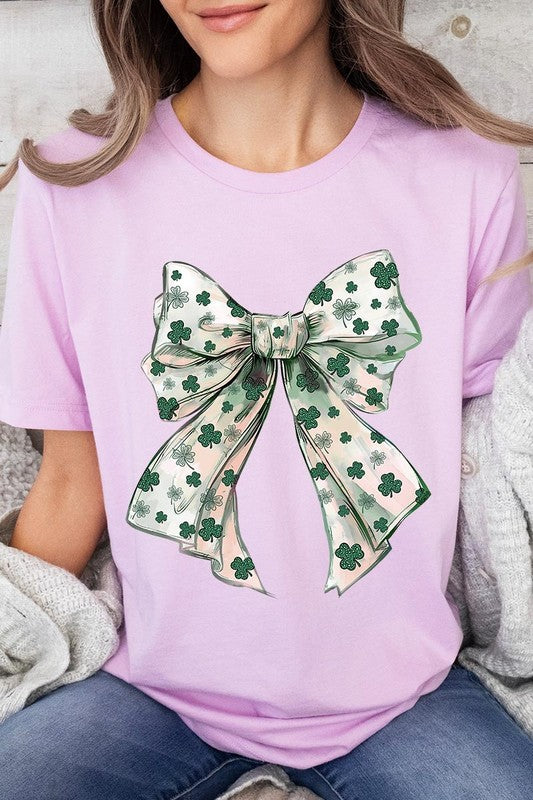 St Patrick's Day Coquette Bow Graphic Tee