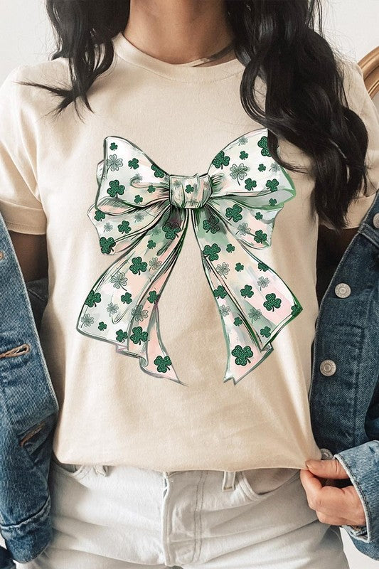 St Patrick's Day Coquette Bow Graphic Tee
