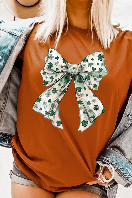 St Patrick's Day Coquette Bow Graphic Tee