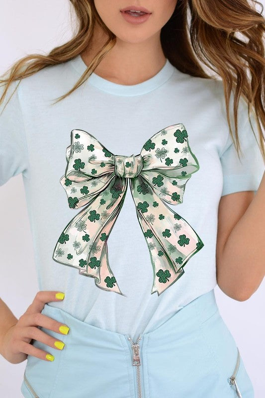 St Patrick's Day Coquette Bow Graphic Tee