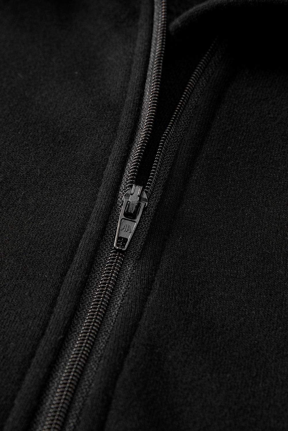 Bonbon Zip Up Stand Collar Ribbed Thumbhole Sleeve Sweatshirt
