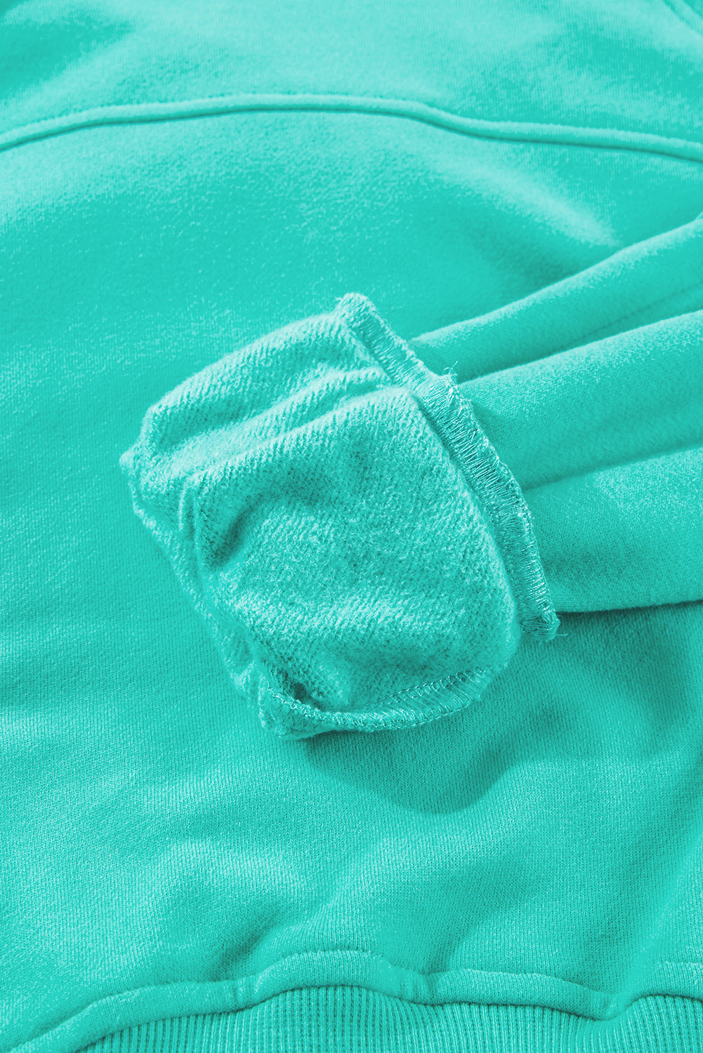 Brown Fleece Lined Zip Up Stand Collar Thumbhole Sleeve Sweatshirt