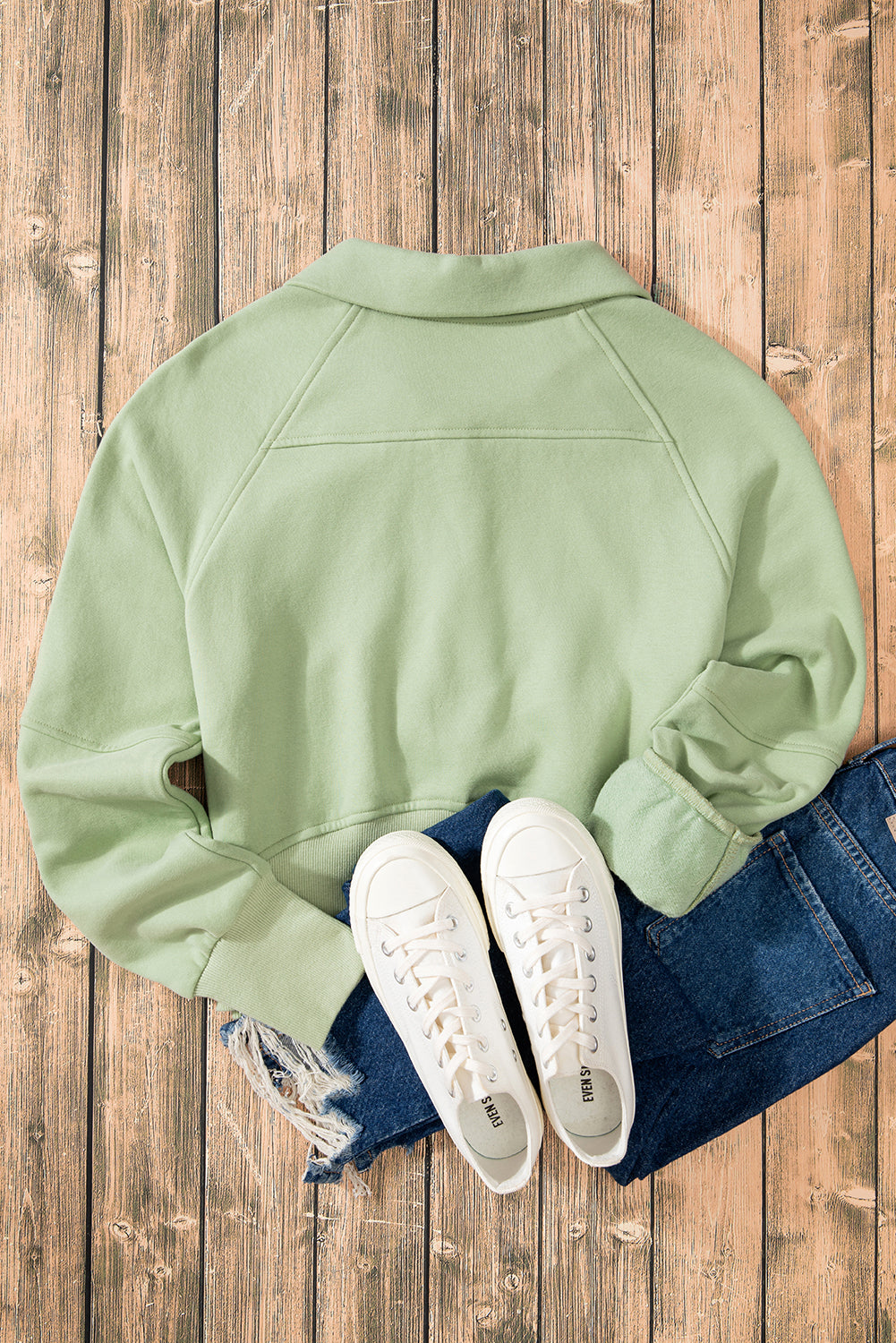Brown Fleece Lined Zip Up Stand Collar Thumbhole Sleeve Sweatshirt