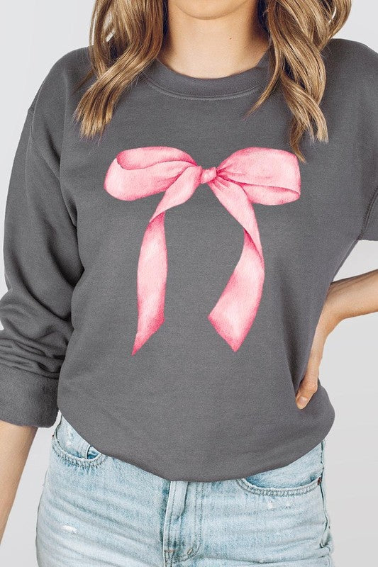 Pink Coquette Bow Graphic Plus Sweatshirt