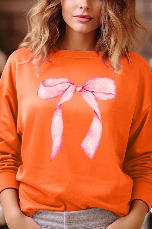 Pink Coquette Bow Graphic Plus Sweatshirt