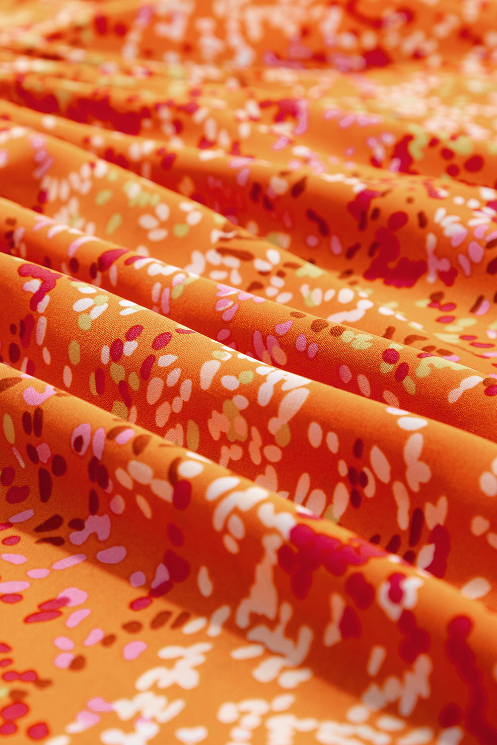 Bonbon Abstract Print Collared V Neck Babydoll Blouse