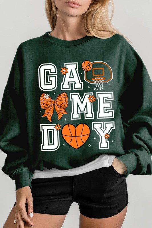 Basketball Game Day Graphic Plus Sweatshirt