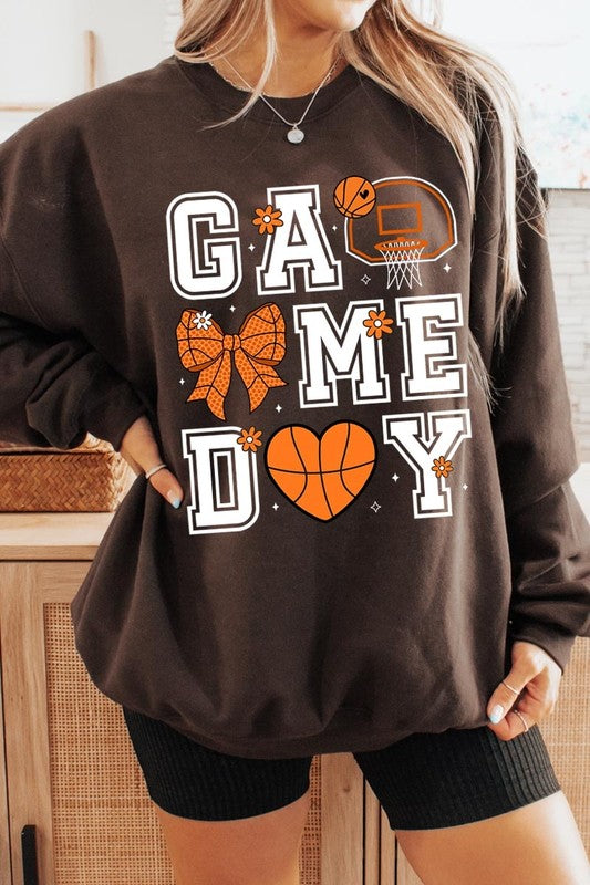Basketball Game Day Graphic Plus Sweatshirt