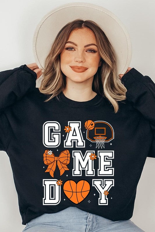 Basketball Game Day Graphic Plus Sweatshirt