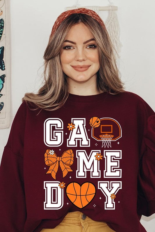 Basketball Game Day Graphic Plus Sweatshirt