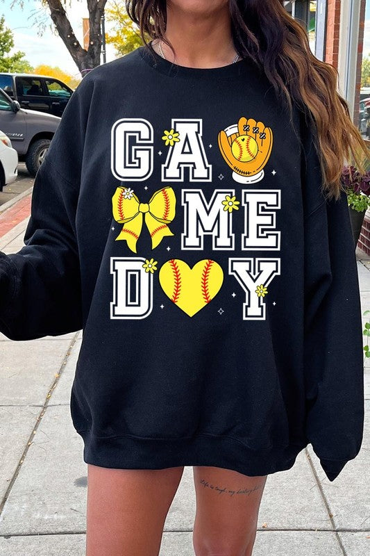 Softball Game Day Graphic Plus Sweatshirt