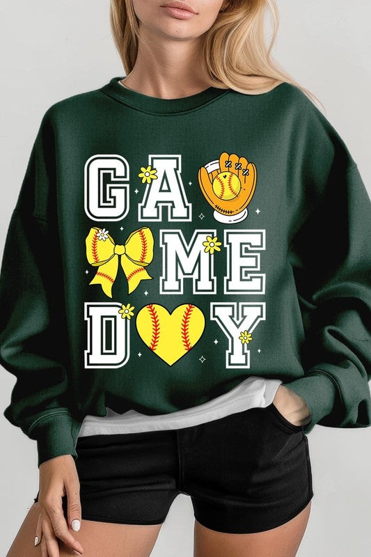 Softball Game Day Graphic Plus Sweatshirt