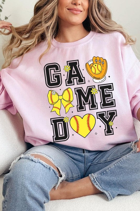 Softball Game Day Graphic Plus Sweatshirt