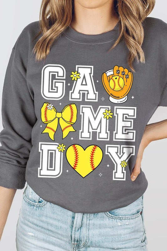 Softball Game Day Graphic Plus Sweatshirt