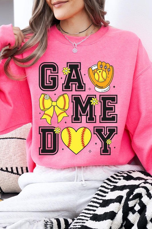 Softball Game Day Graphic Plus Sweatshirt