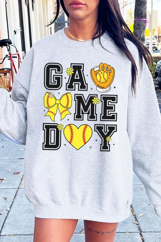 Softball Game Day Graphic Plus Sweatshirt