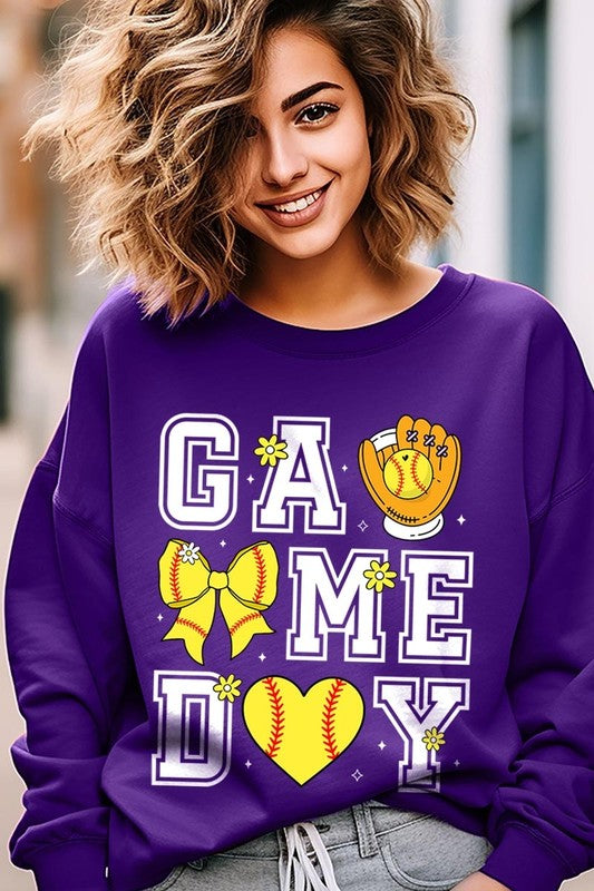 Softball Game Day Graphic Plus Sweatshirt