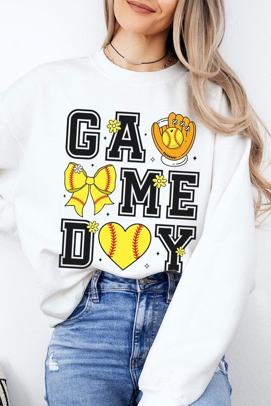 Softball Game Day Graphic Plus Sweatshirt