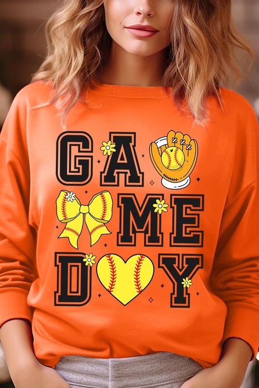 Softball Game Day Graphic Plus Sweatshirt