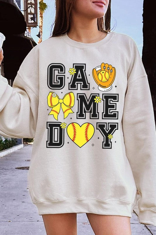 Softball Game Day Graphic Plus Sweatshirt