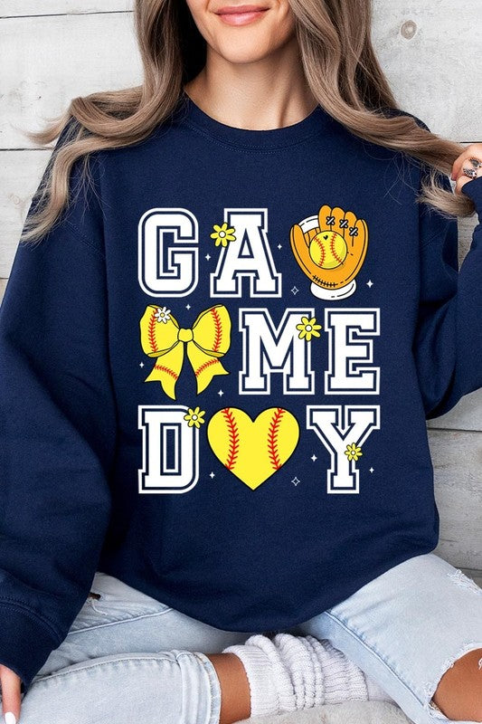 Softball Game Day Graphic Plus Sweatshirt
