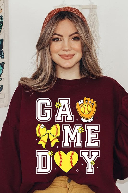 Softball Game Day Graphic Plus Sweatshirt
