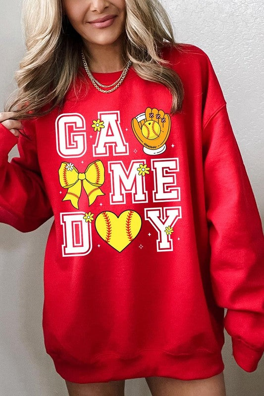 Softball Game Day Graphic Plus Sweatshirt