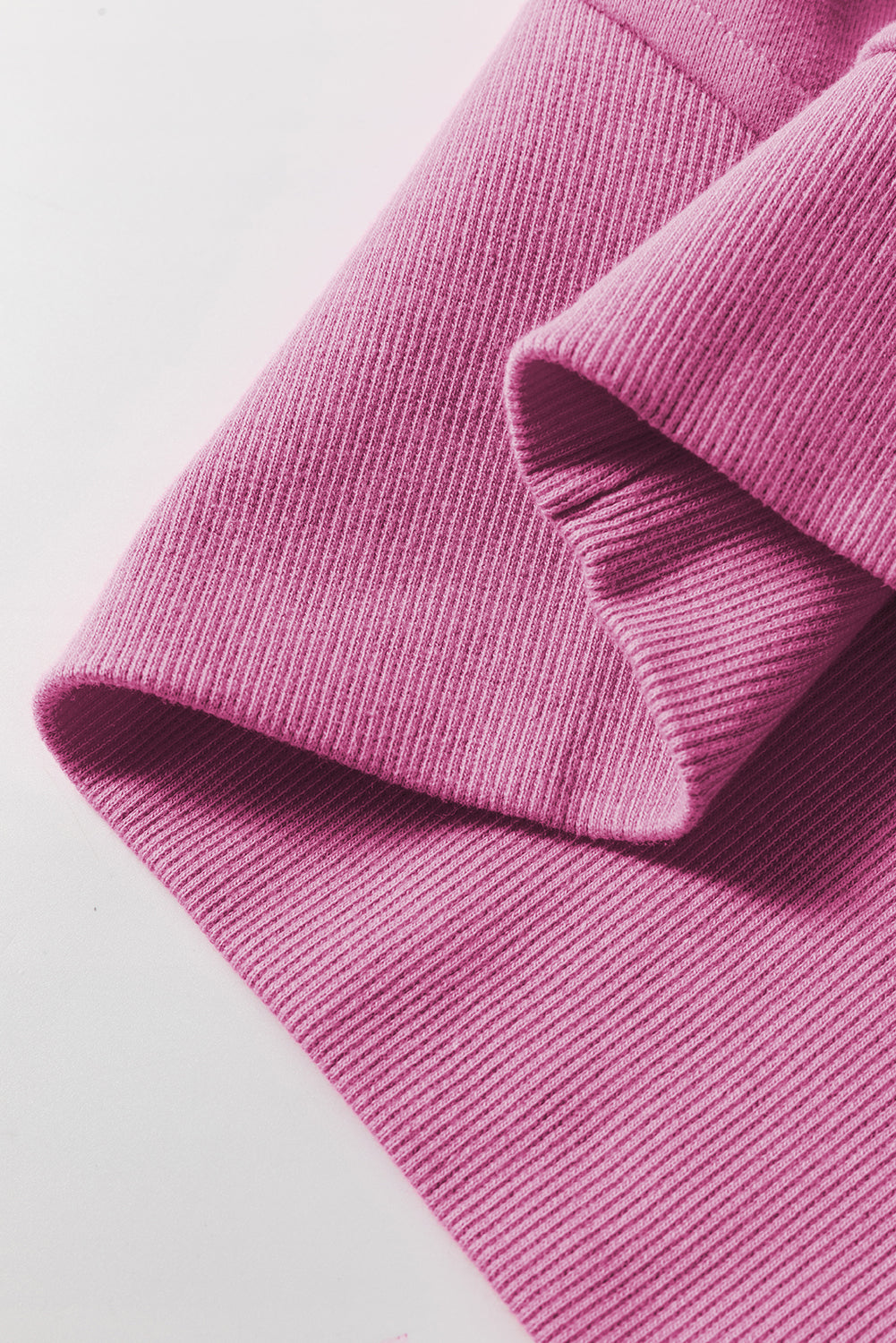 Bonbon Zip Up Stand Collar Ribbed Thumbhole Sleeve Sweatshirt