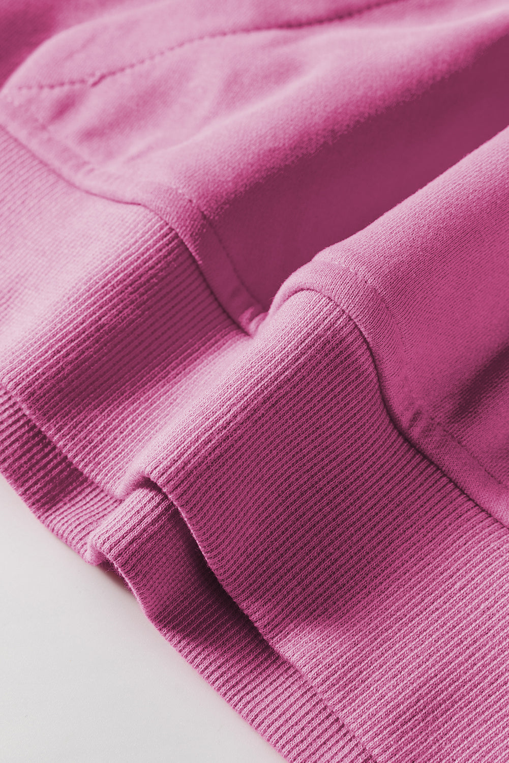 Bonbon Zip Up Stand Collar Ribbed Thumbhole Sleeve Sweatshirt