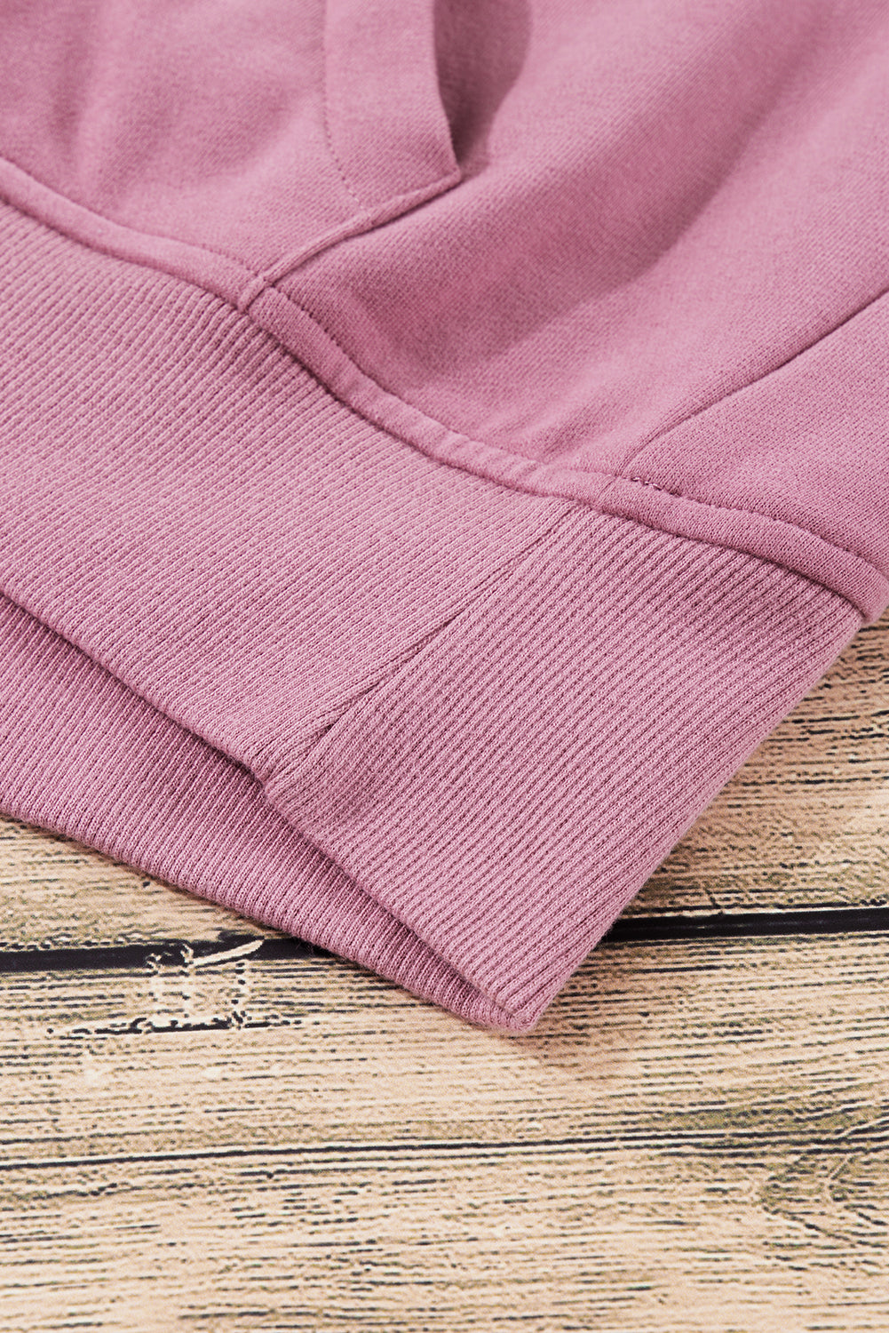 Brown Fleece Lined Zip Up Stand Collar Thumbhole Sleeve Sweatshirt