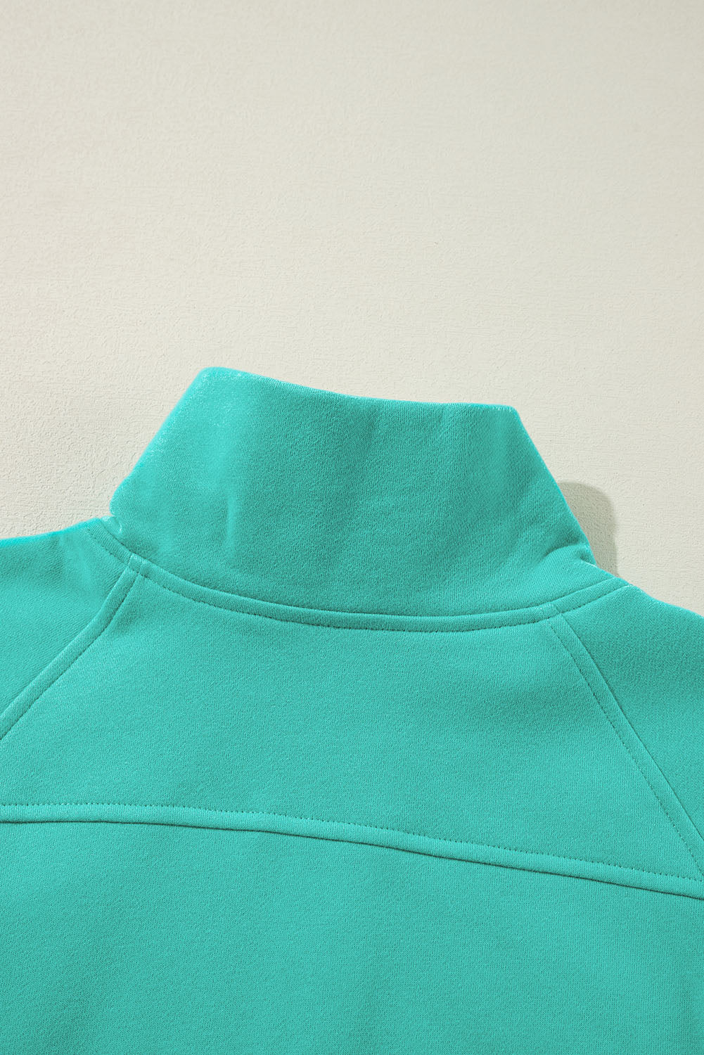 Brown Fleece Lined Zip Up Stand Collar Thumbhole Sleeve Sweatshirt