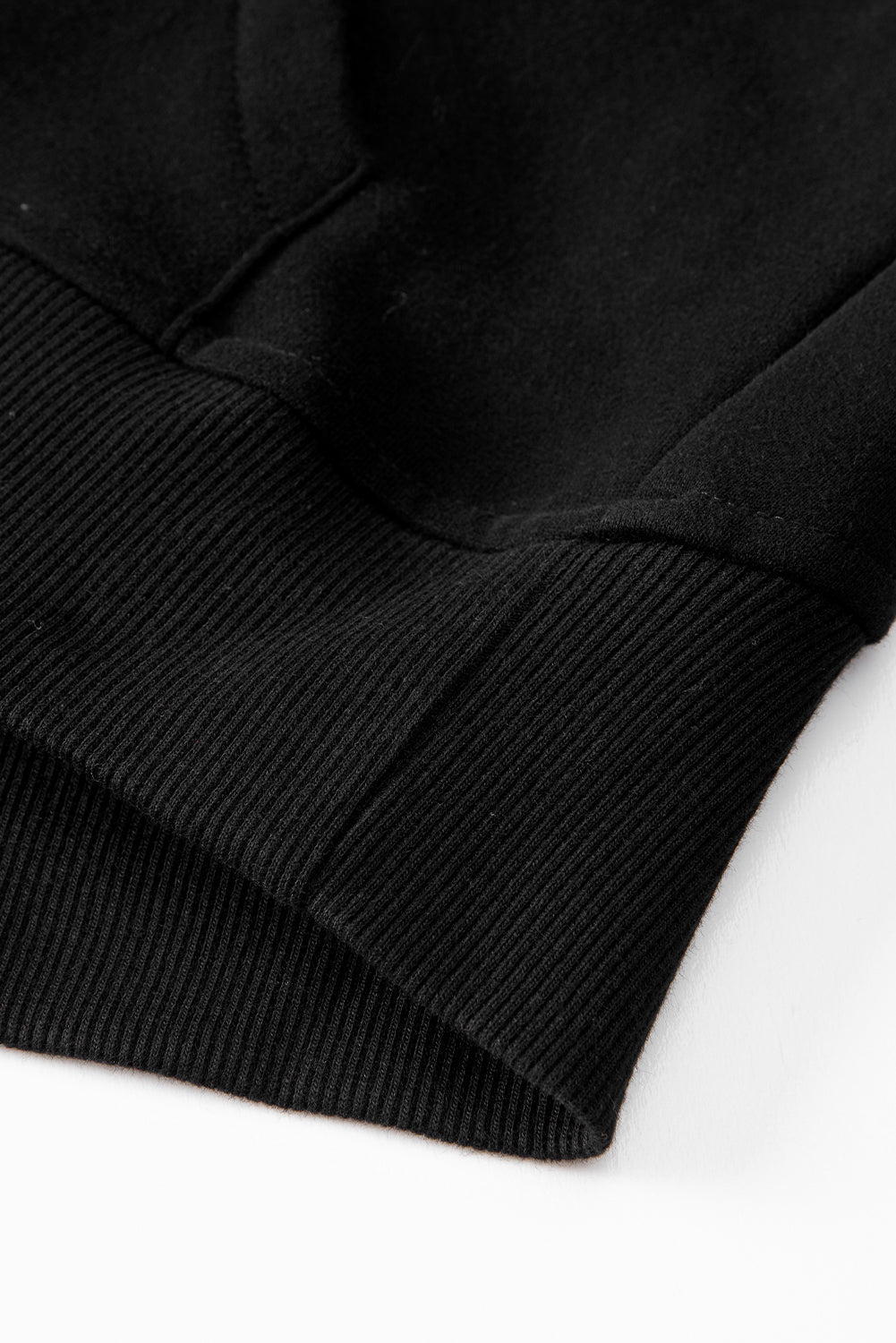 Bonbon Zip Up Stand Collar Ribbed Thumbhole Sleeve Sweatshirt