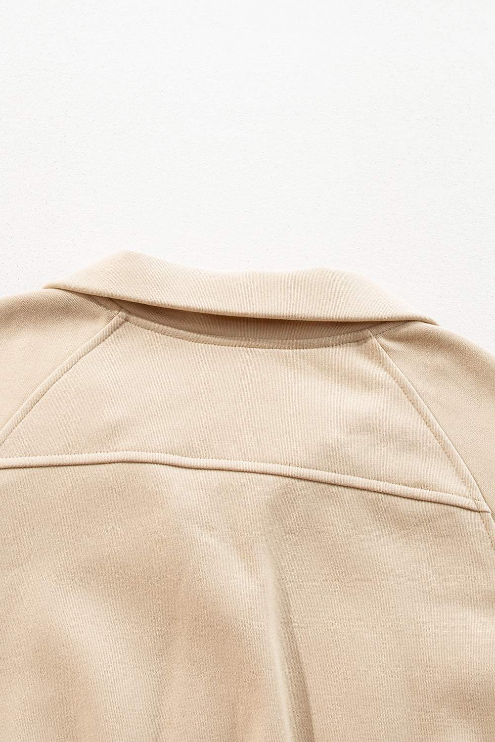 Brown Fleece Lined Zip Up Stand Collar Thumbhole Sleeve Sweatshirt