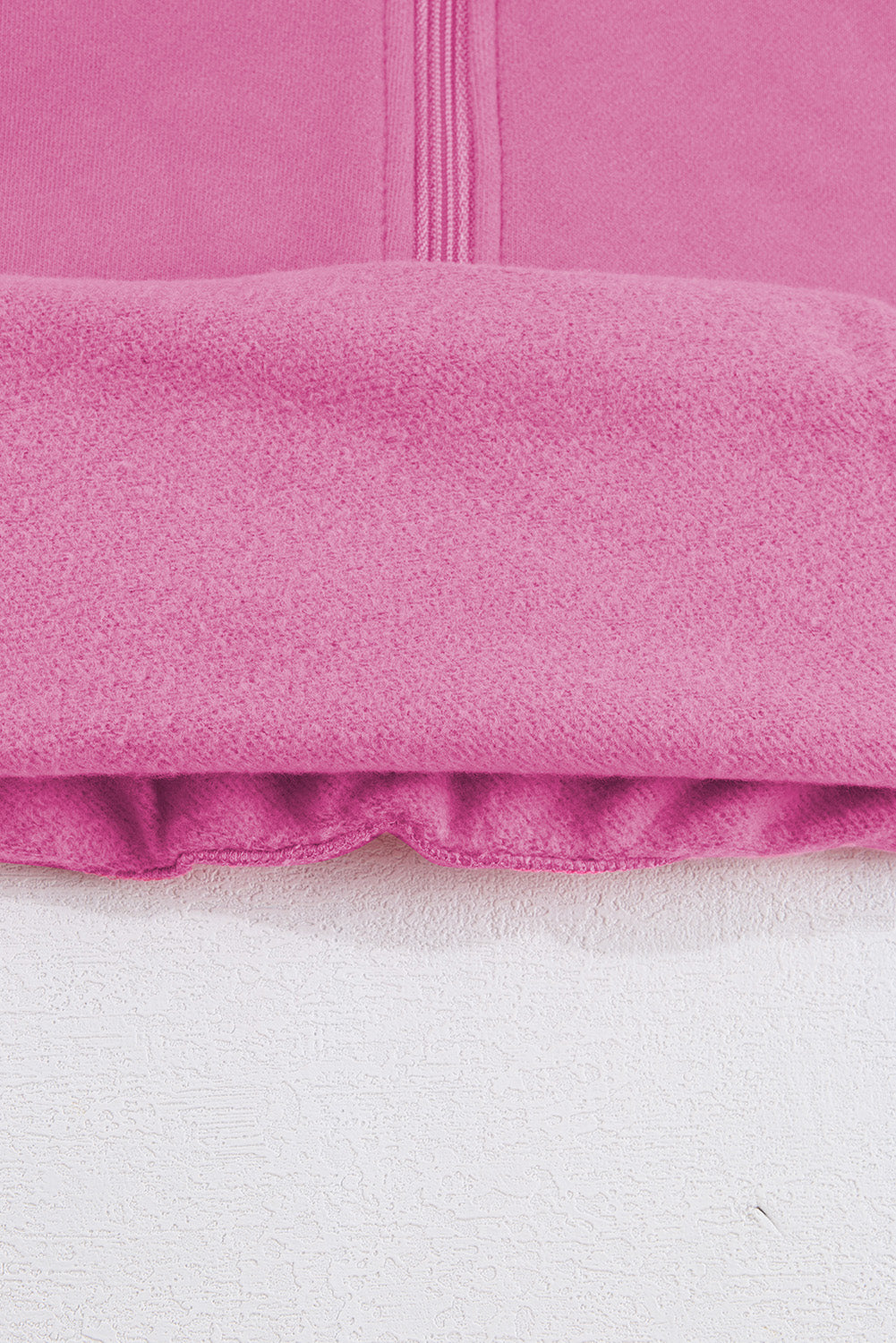 Bonbon Zip Up Stand Collar Ribbed Thumbhole Sleeve Sweatshirt