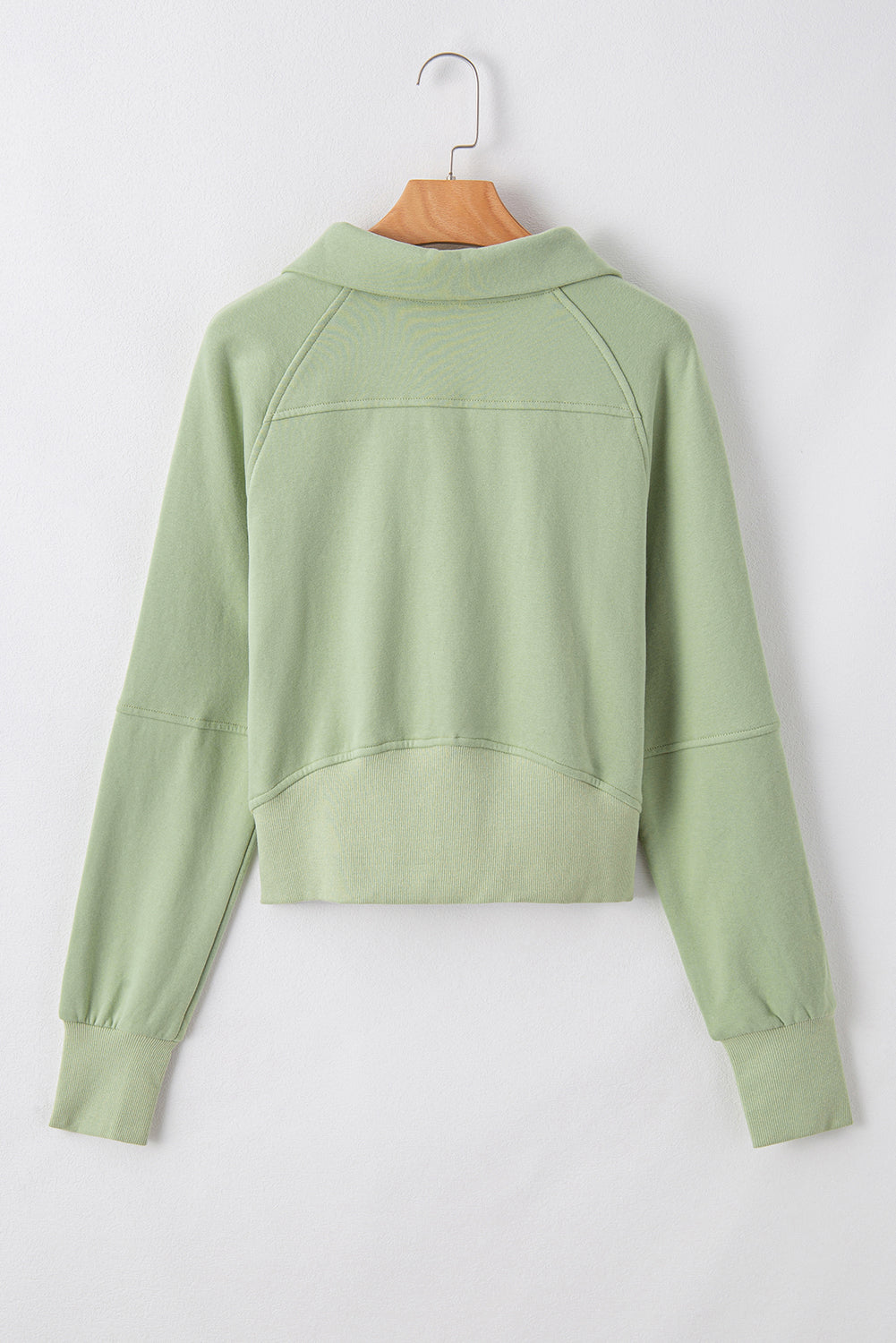 Brown Fleece Lined Zip Up Stand Collar Thumbhole Sleeve Sweatshirt